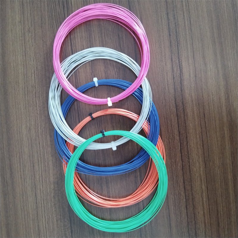 Popular 0.68mm*10m Badminton Racquet String with Good Resiliency Made of Durable Nylon Material