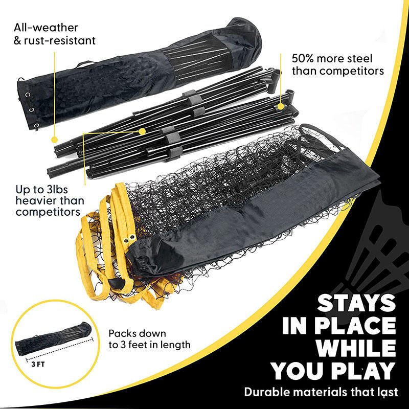 Badminton Pickleball Net - Height Adjustable Portable Net for Junior Tennis Kids Volleyball & Soccer