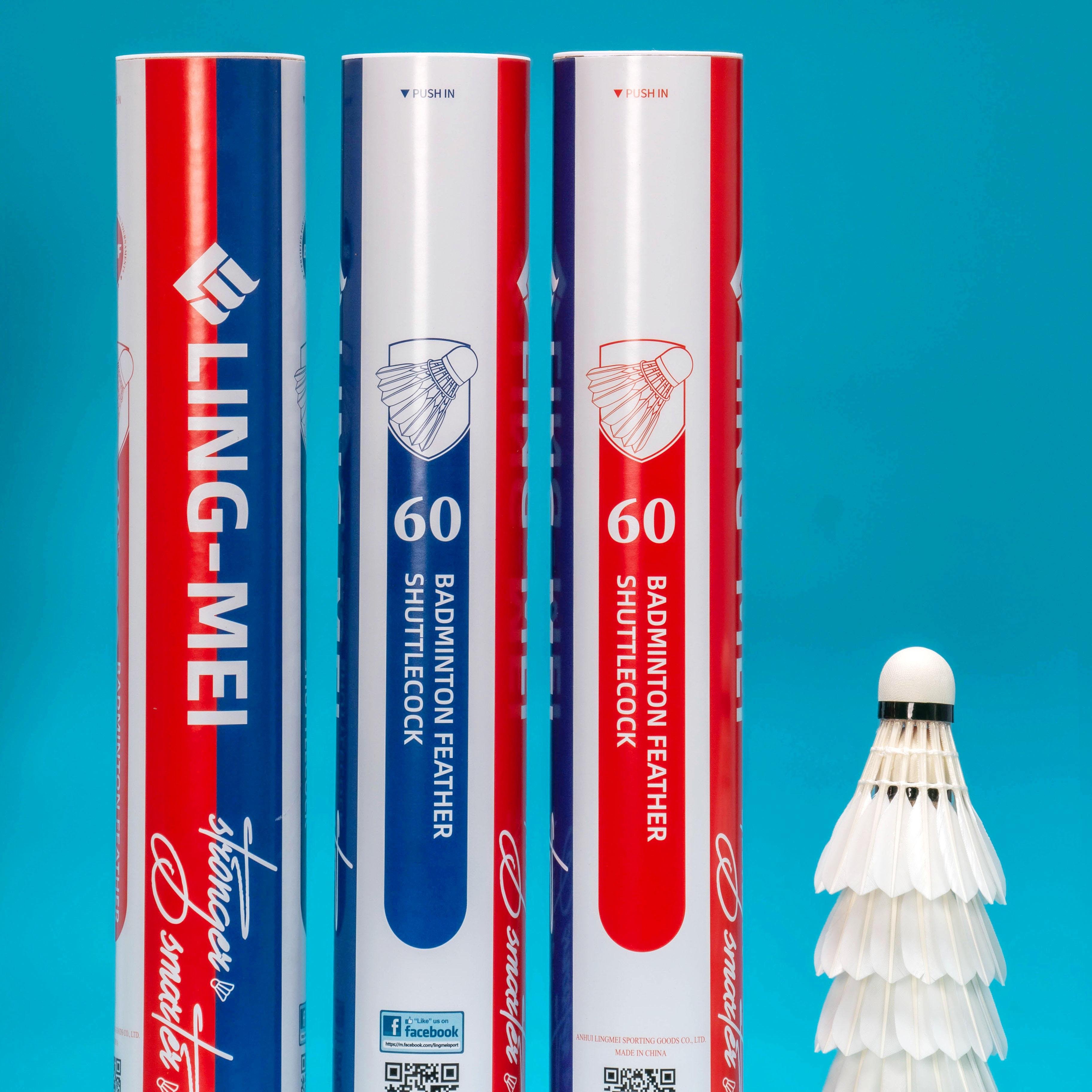 ling mei shuttlecock model 60 most durable goose feather badminton shuttlecock