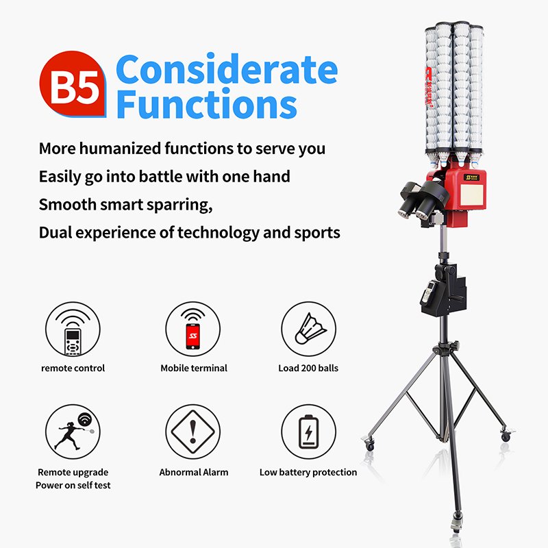 Best Selling Shuttlecock Training Tools Smart Badminton Shooting Machine With Mobile App