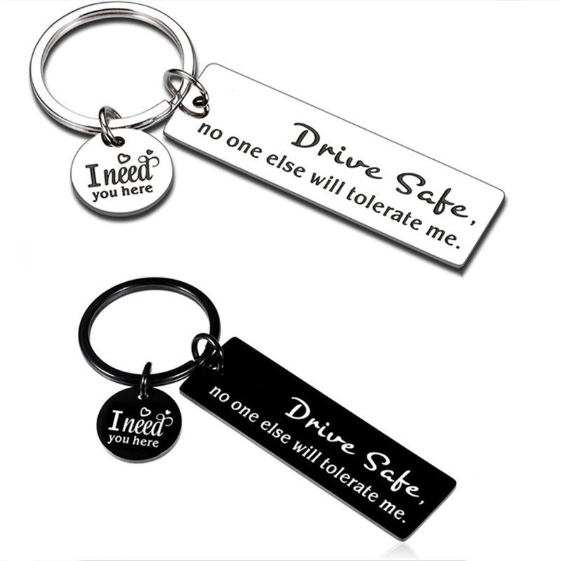 New Nurses' Day Gift Keychain Stainless Steel English Engraved Jewelry Metal Keychain