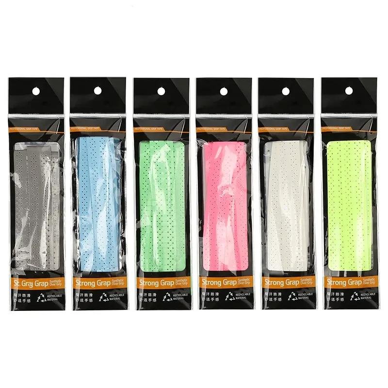 Durable Sweat-Absorbent Badminton Tennis Overgrip Perforated Coated Breathable Fishing Rod Grip Tape Pikleball Overgrip
