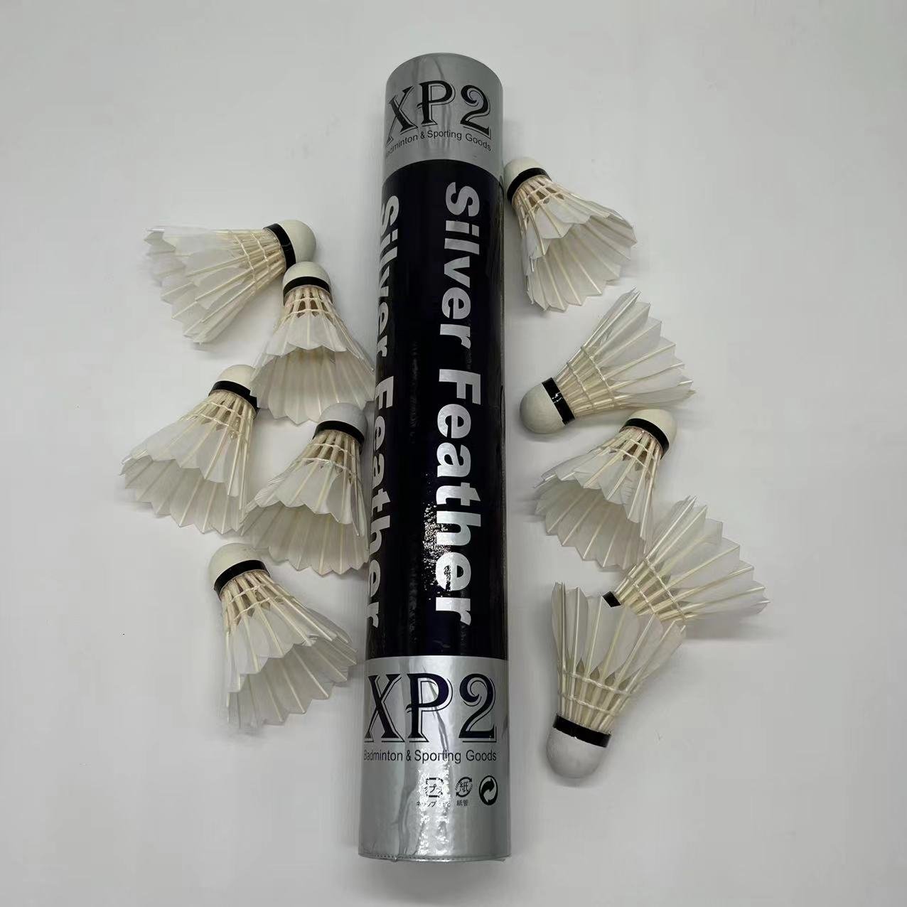 XP2 Silver Badminton Shuttlecock Extremely Durable & Consistent in Filight Suitable for Professional Badminton Players