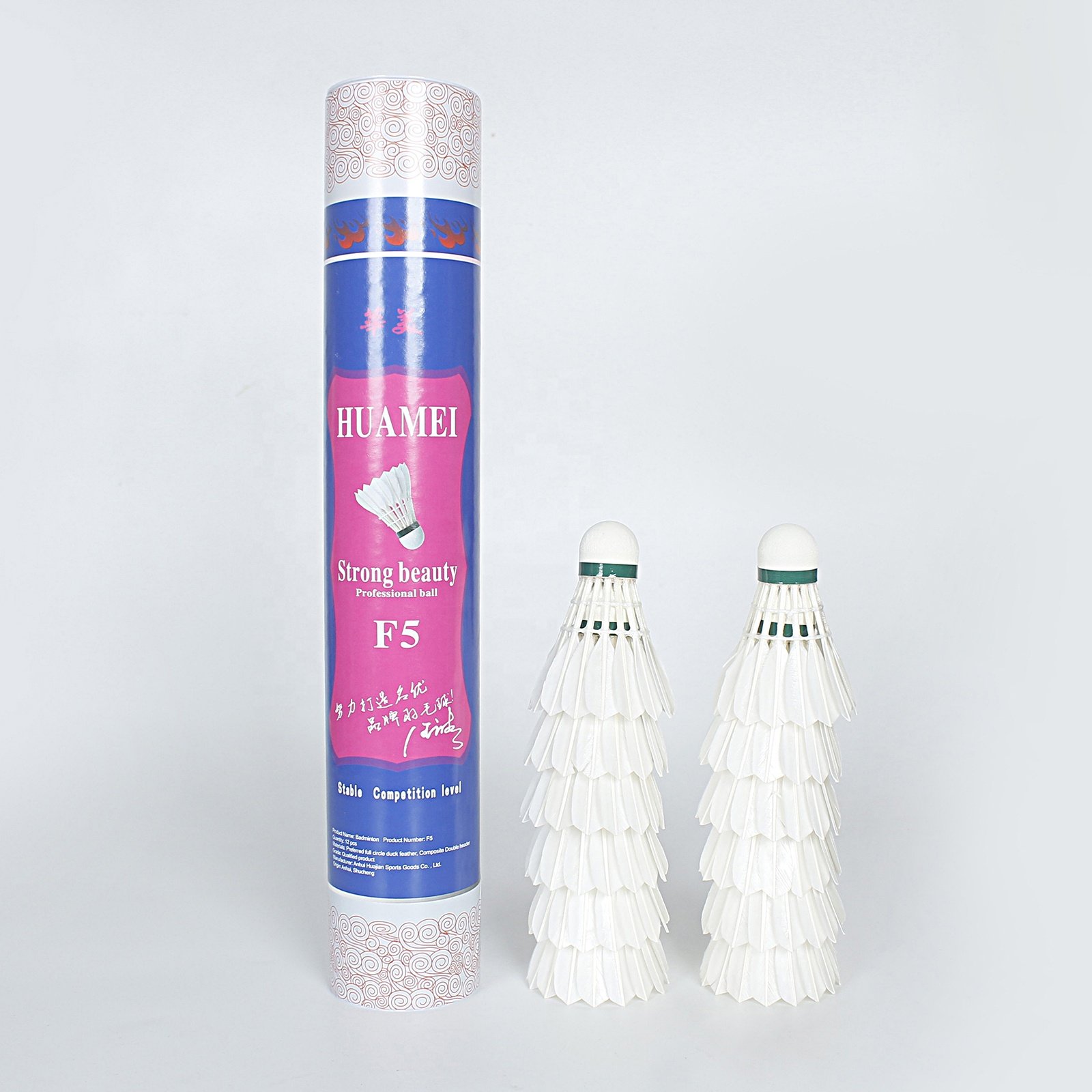 Wholesale Price Cheap huamei Shuttlecock Super Grade Duck Feather With Composite Duplex Cork