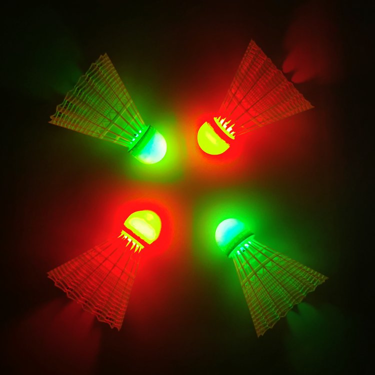 2pcs Package Set Nylon Led Red or Green Lighting Shuttlecock Durable Stable Colorful Spot Shuttle cock On Night to play Sport