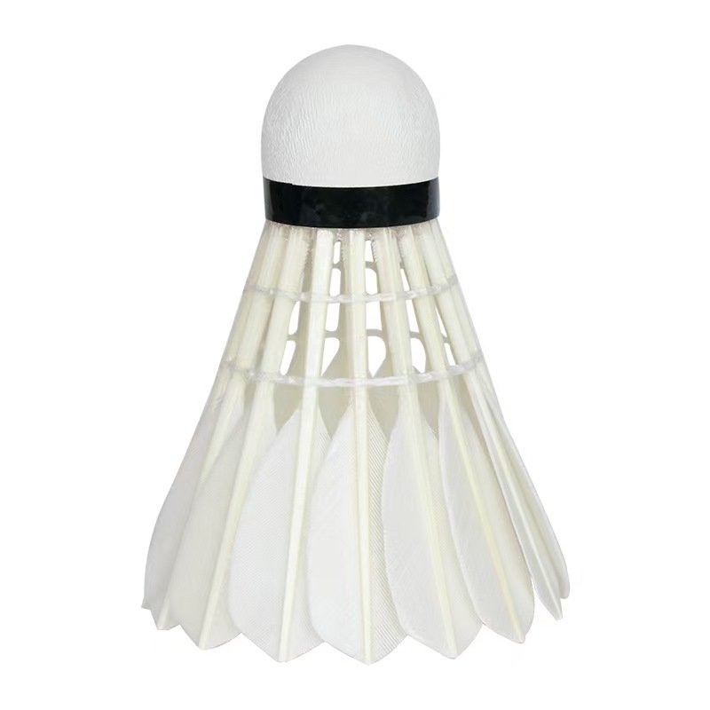 Badminton goose feather ball super resistant windproof ball head high elastic ball white barrel wholesale