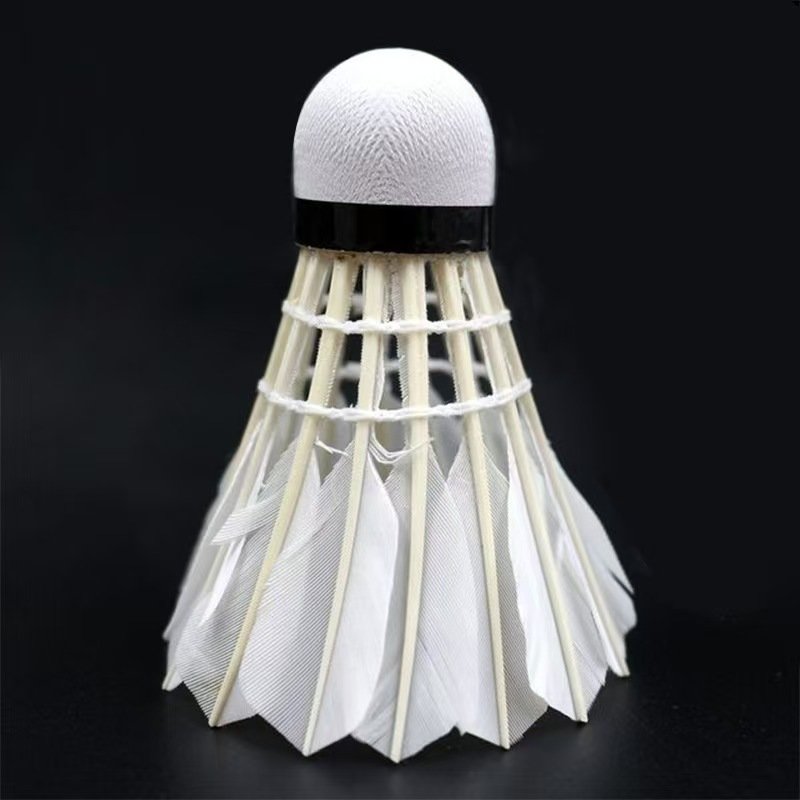 Badminton goose feather ball super resistant windproof ball head high elastic ball white barrel wholesale