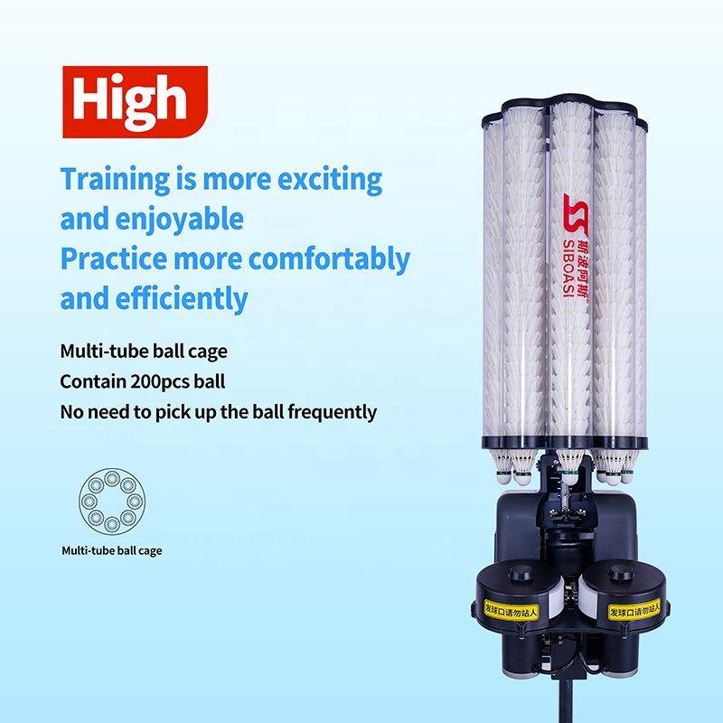 New SIBOASI B3 Automatic Badminton Training Machine Shuttlecock Shooting Machine Badminton Machine Feeder