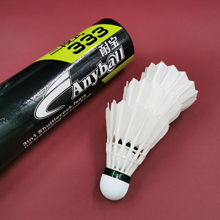 Anyball 333 Durable Badminton Items High Quality Feather 3in1 Badminton Shuttlecock Super Cost Performance Badminton Shuttlecock
