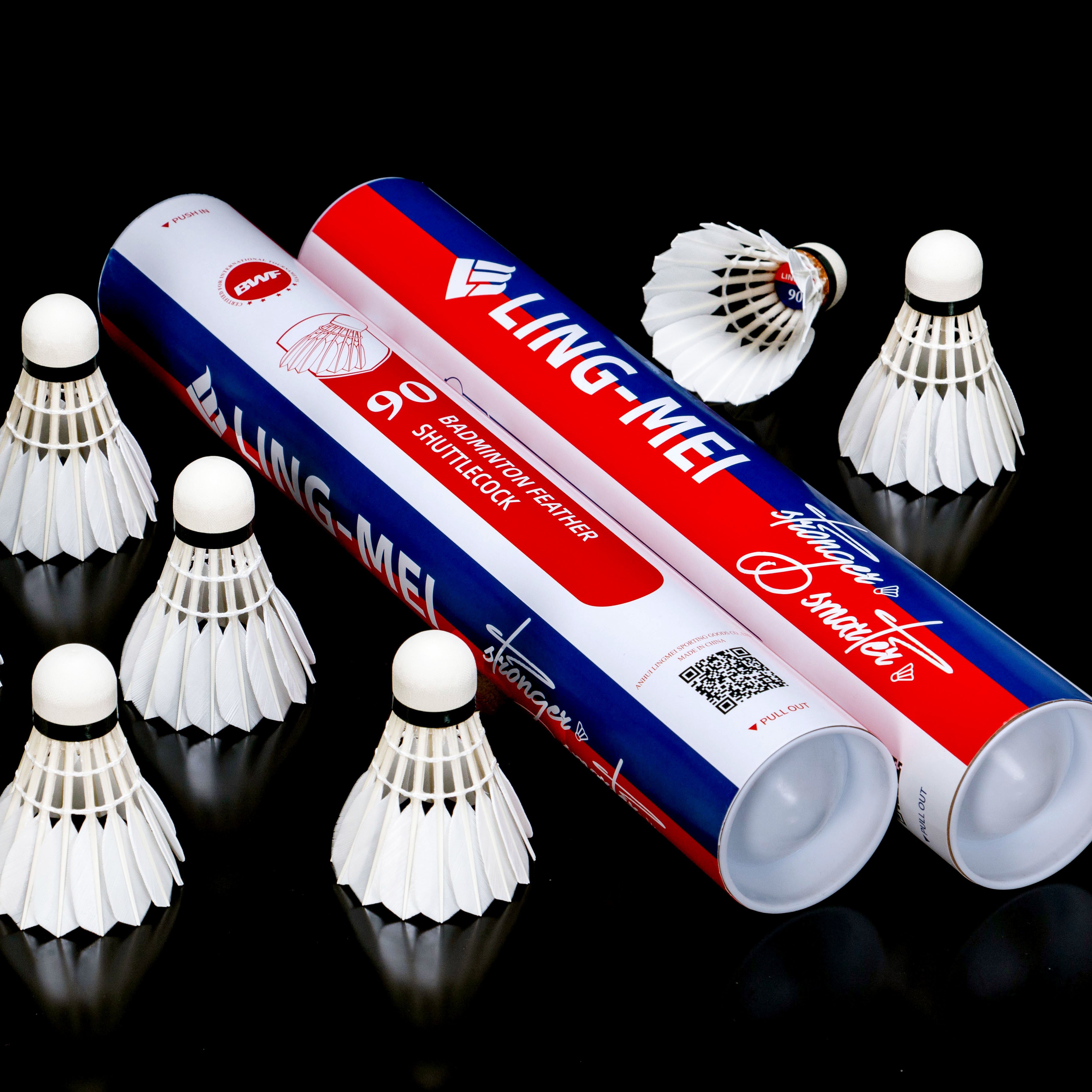 BWF ling mei 90 goose feather badminton shuttlecocks