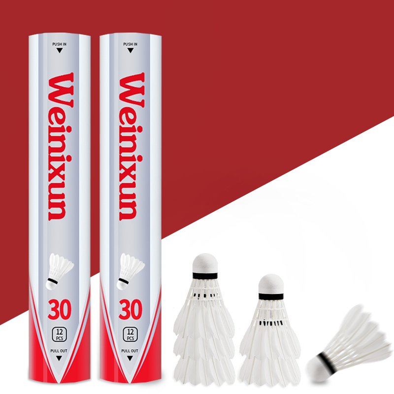 Wholesale Price Good Quality Class A Custom Logo Practise Use Goose Feather Badminton Shuttlecock For Match