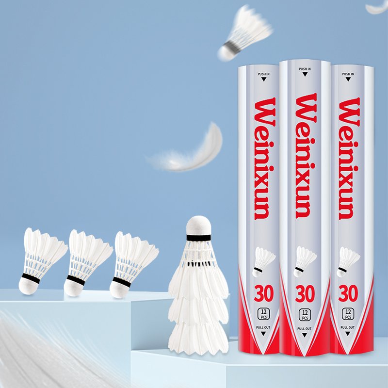 Wholesale Price Good Quality Class A Custom Logo Practise Use Goose Feather Badminton Shuttlecock For Match