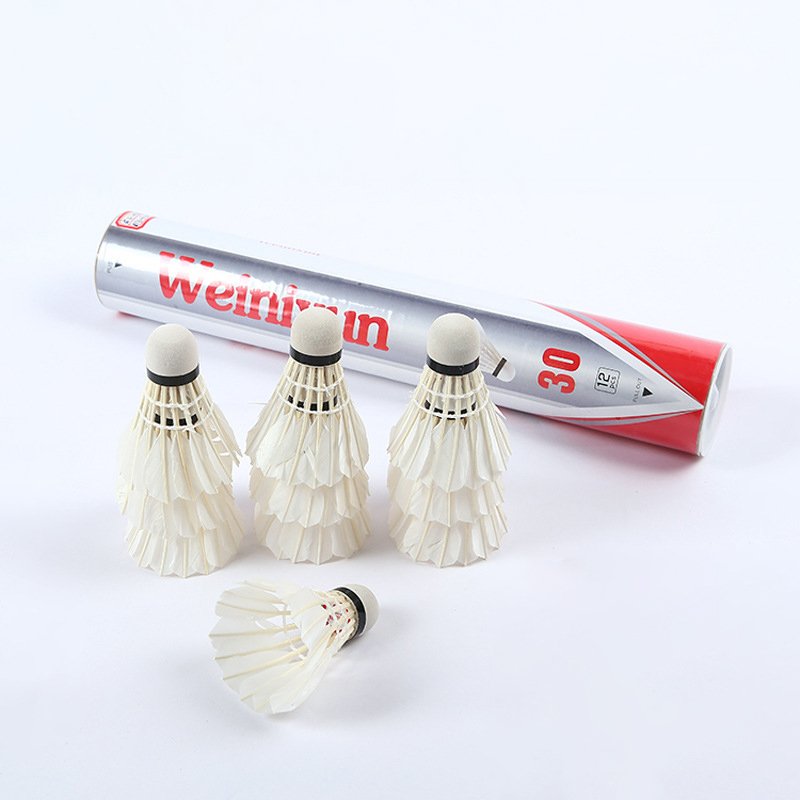 Wholesale Price Good Quality Class A Custom Logo Practise Use Goose Feather Badminton Shuttlecock For Match
