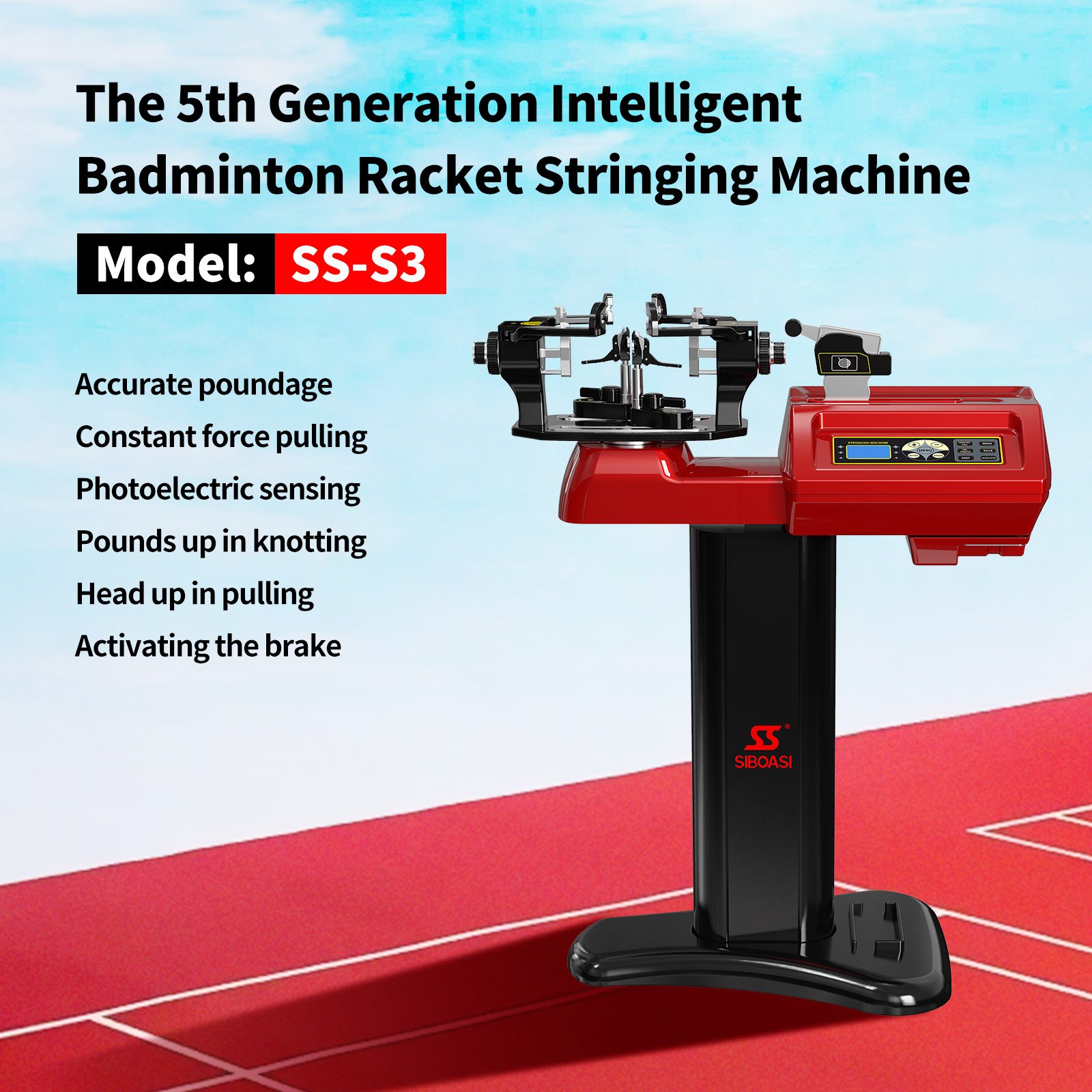 2024 New Arrival Siboasi S3 String Machine Professional Automatic Badminton Racket Stringing Machine