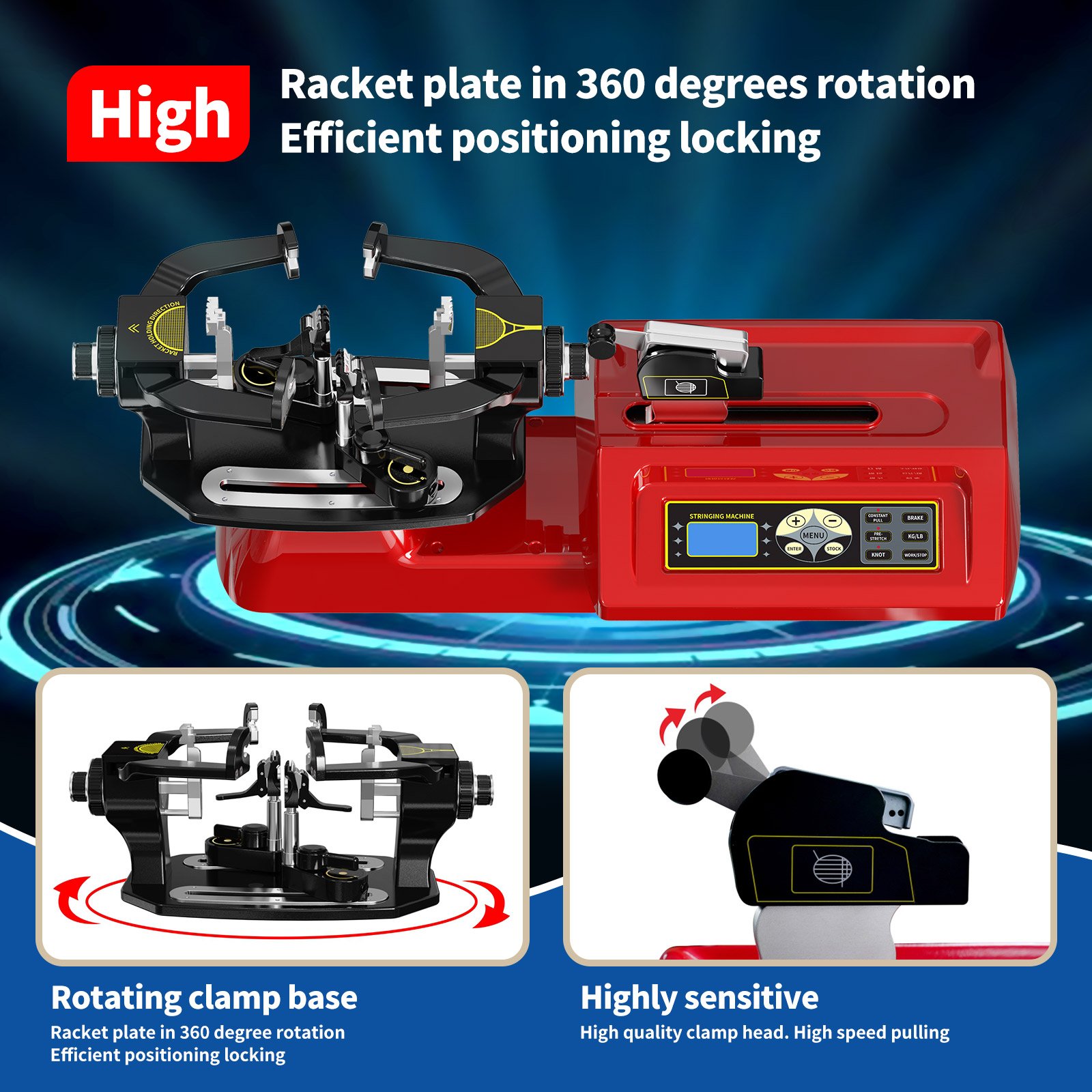 2024 New Arrival Siboasi S3 String Machine Professional Automatic Badminton Racket Stringing Machine