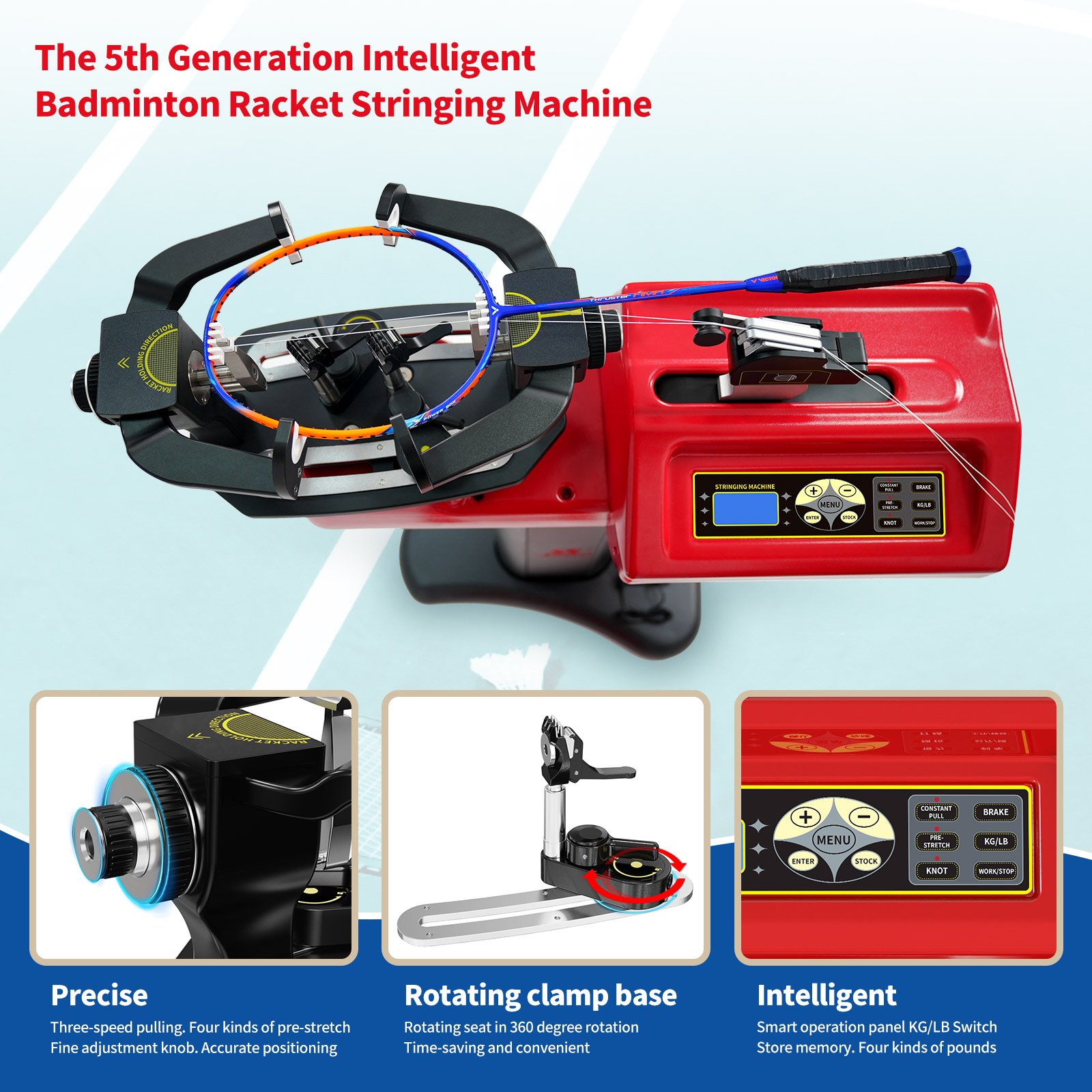 2024 New Arrival Siboasi S3 String Machine Professional Automatic Badminton Racket Stringing Machine