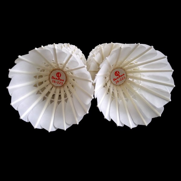 Hot Sell Durable Outdoor Pure White Goose feather Badminton Shuttlecock With Natural Cork