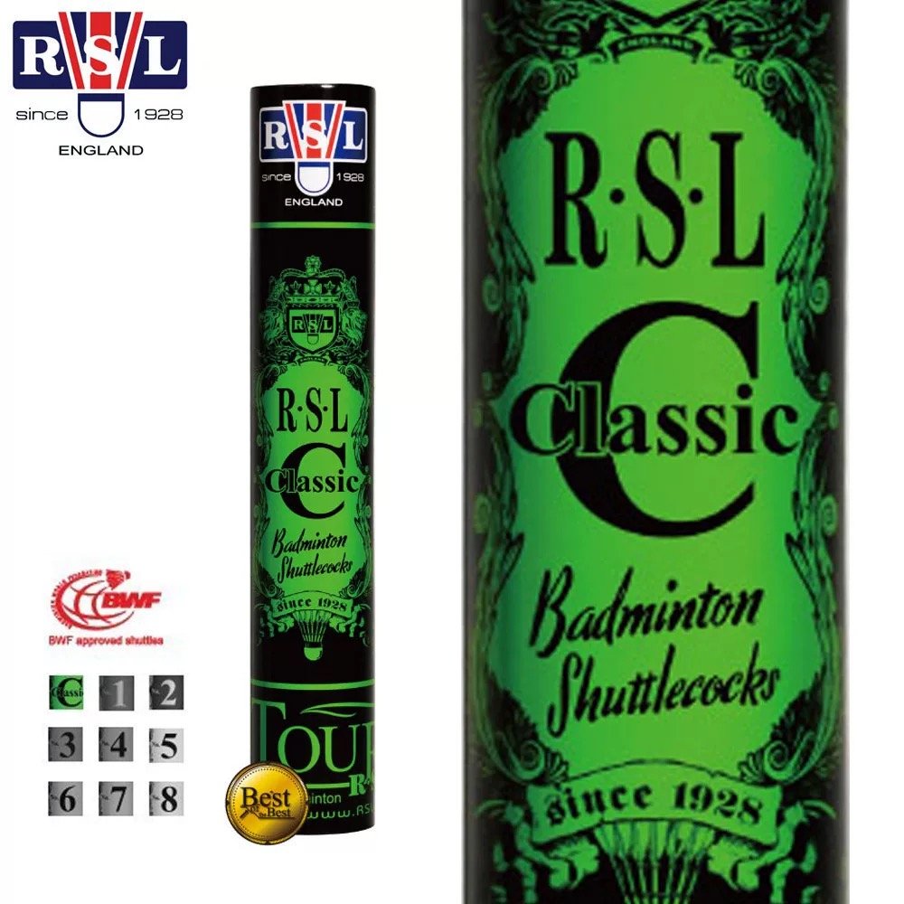 Original RSL Badminton Shuttlecock Classic, TOURNEY, High Quality Badminton Feather Shuttlecock for Tournament, badminton club