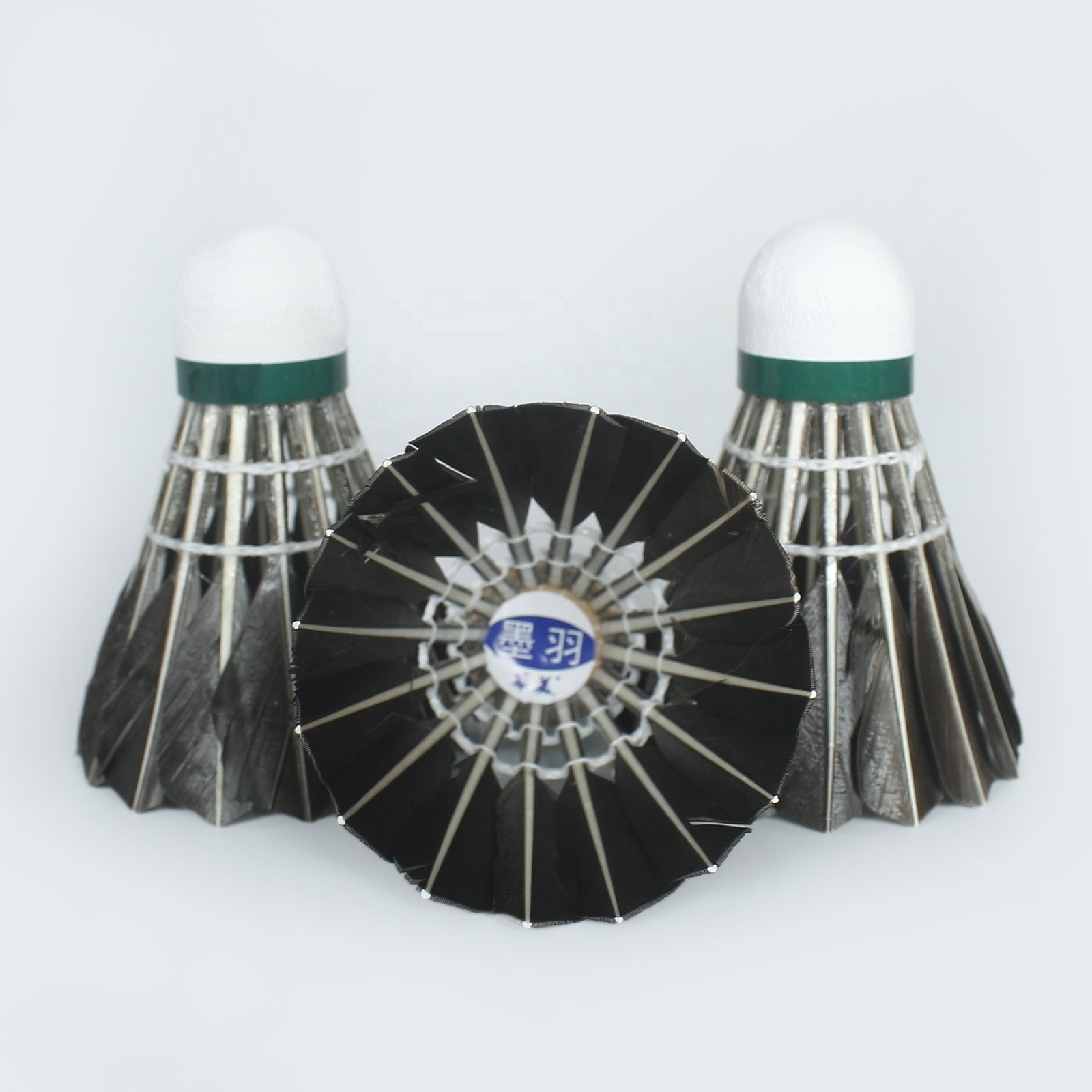 Best Composite Cork Head Black China Goose Feather Shuttlecock For Indoor Outdoor Practice