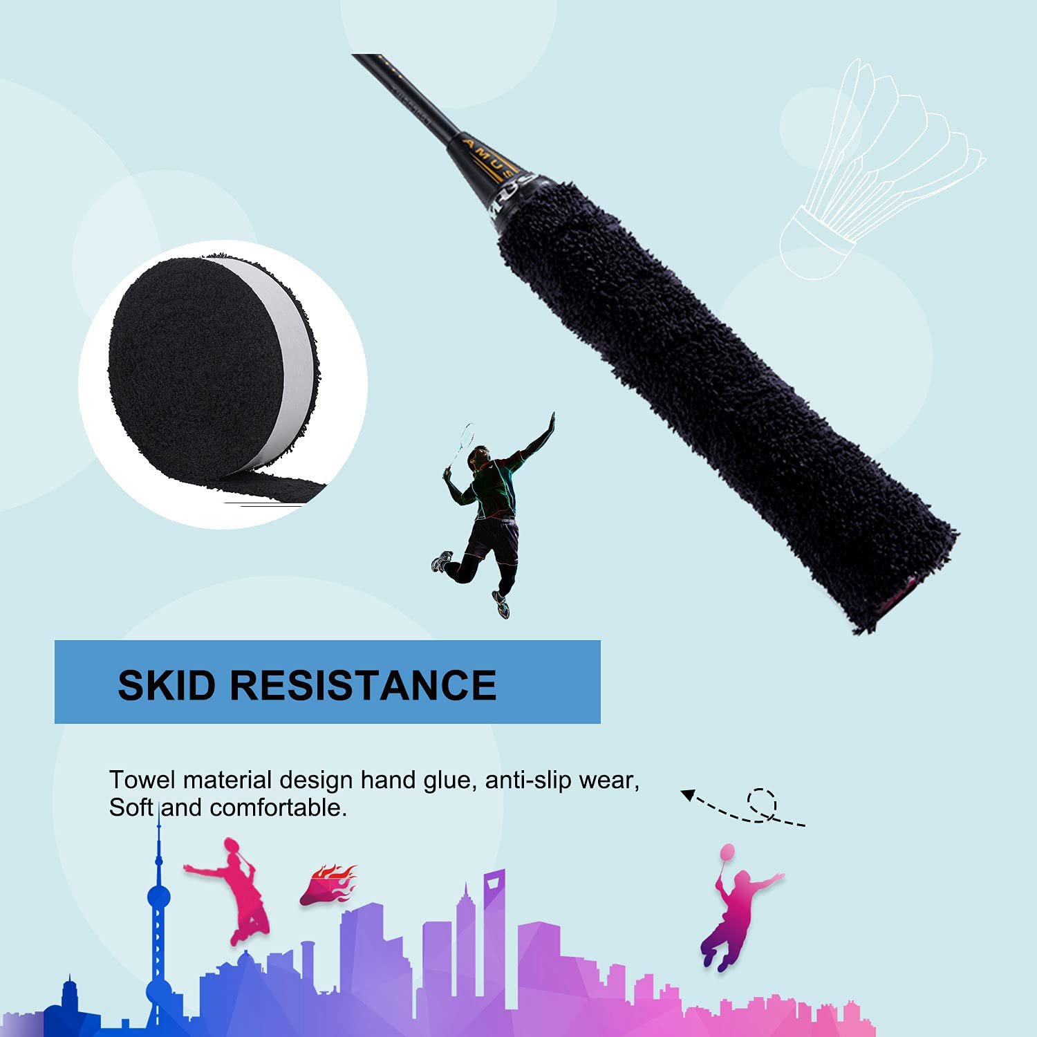 Factory Direct Sales Tennis and Badminton racket Towel Grip High Quality hockey stick grip Towel