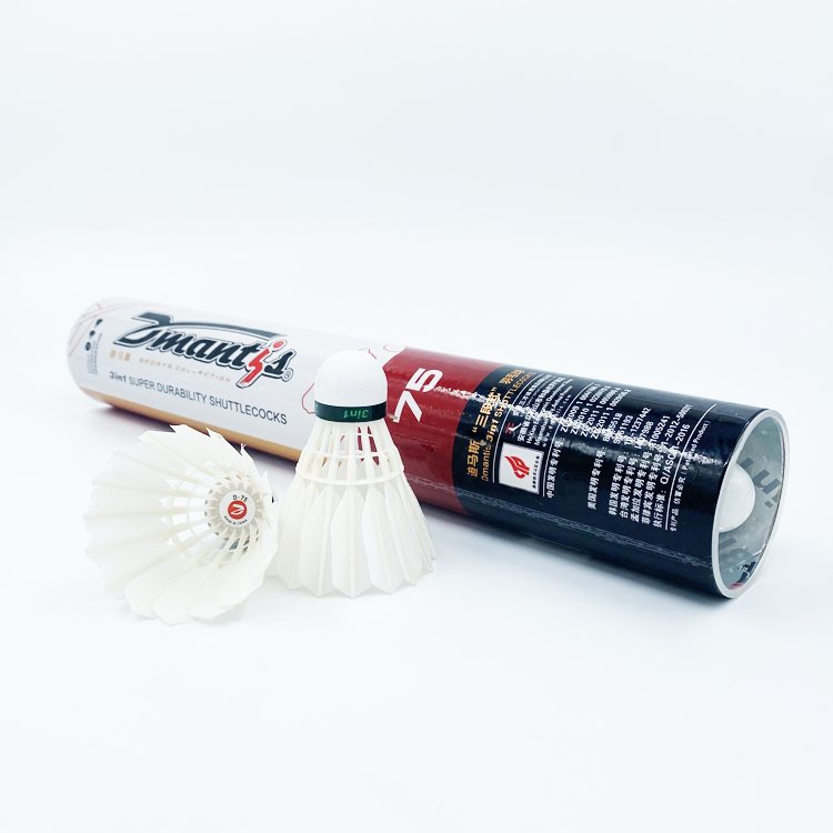 Dmantis D75 3in1 Best-Selling Hybrid Shuttlecock 1st Natural Class Duck Feather OEM Custom Badminton Shuttlecock