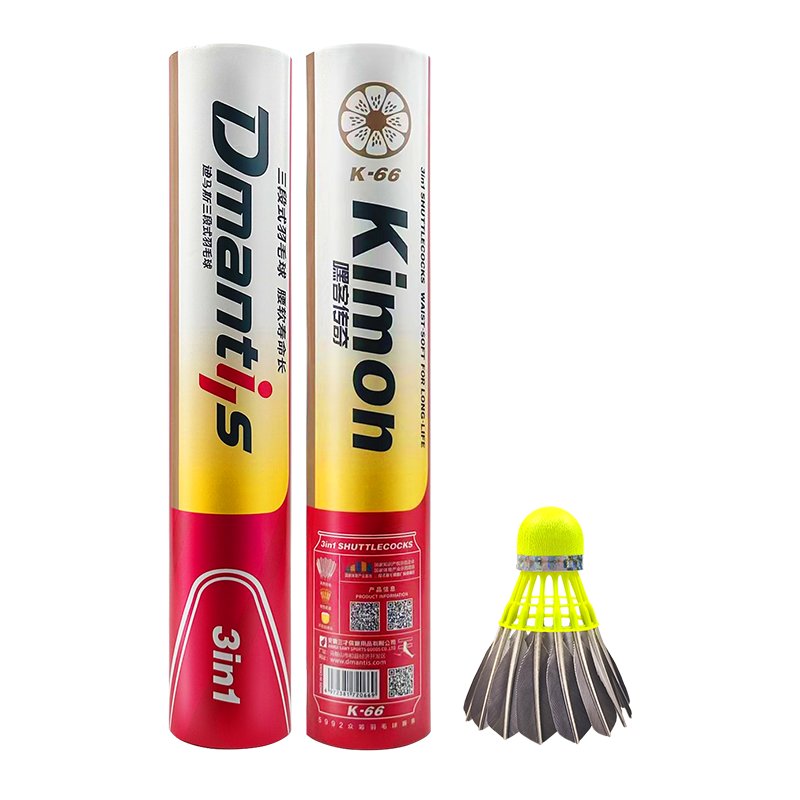 Dmantis Goose Feather Badminton Shuttlecock Model K66 12pcs/dozen Premium Feather Shuttleock