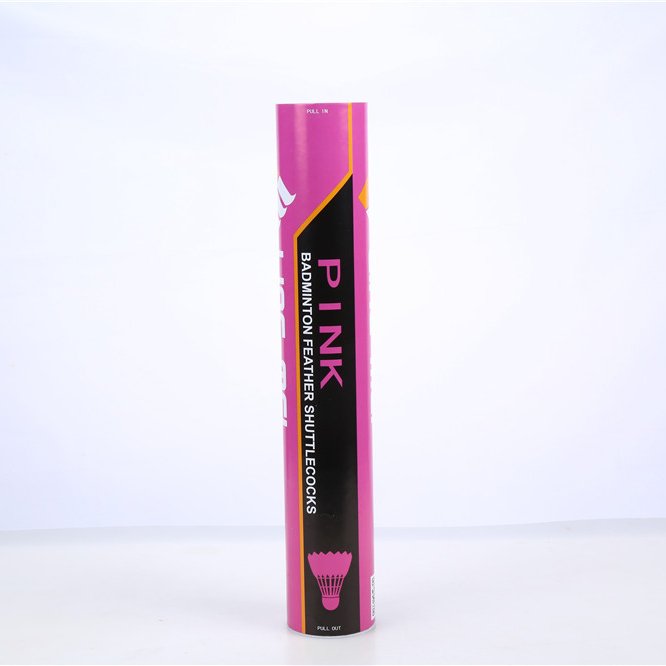 LINGMEI-Pink Hot Sale Goose Feather LingMei Pink Badminton Shuttlecock Most Durable Feather Shuttlecock For Training