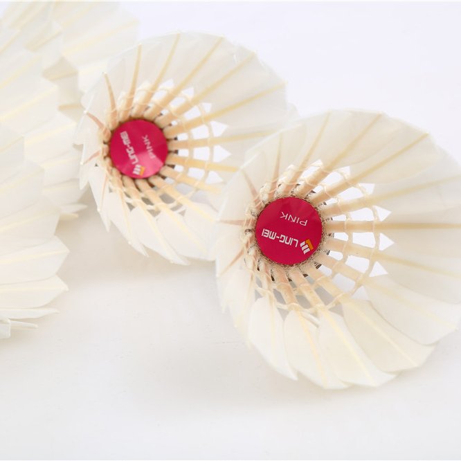 LINGMEI-Pink Hot Sale Goose Feather LingMei Pink Badminton Shuttlecock Most Durable Feather Shuttlecock For Training