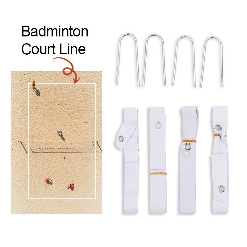 4Pcs Beach Family Lron Badminton Racquets Set For Carrying Outdoor Sports Accessory Net Backyard Games Shuttlecock Net Accessory