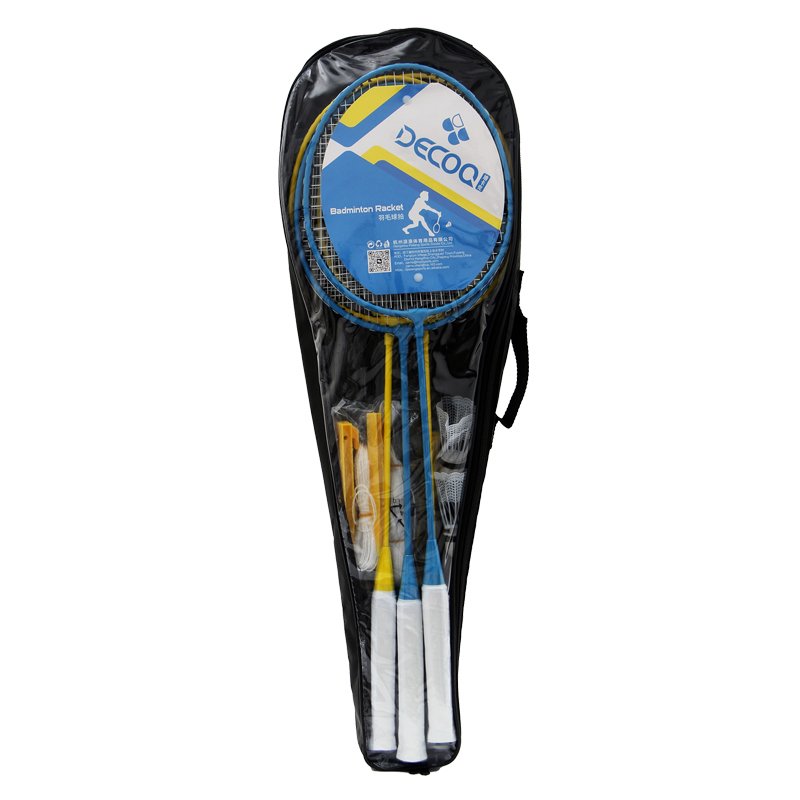 4Pcs Beach Family Lron Badminton Racquets Set For Carrying Outdoor Sports Accessory Net Backyard Games Shuttlecock Net Accessory
