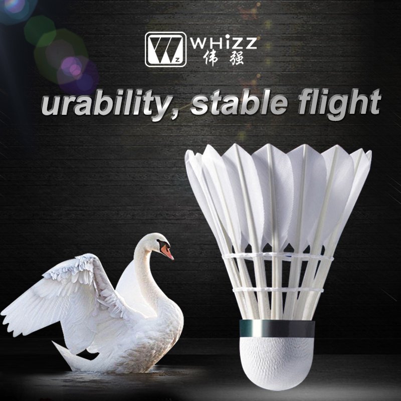 whizz brand pks12 badminton feather shuttles white color duck feather badminton for training