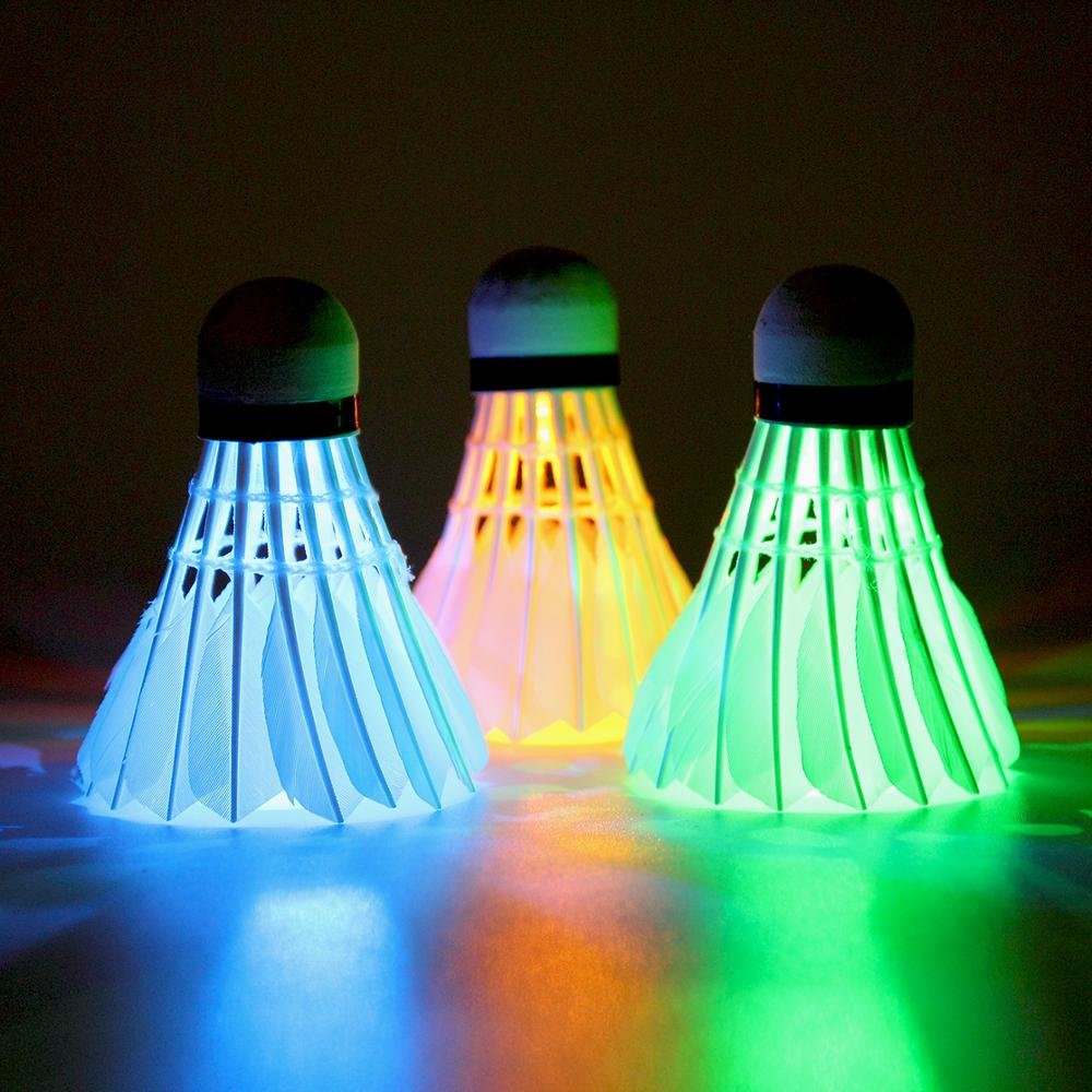 DECOQ Glow In Dark Duck Feather Led Badminton Shuttlecock
