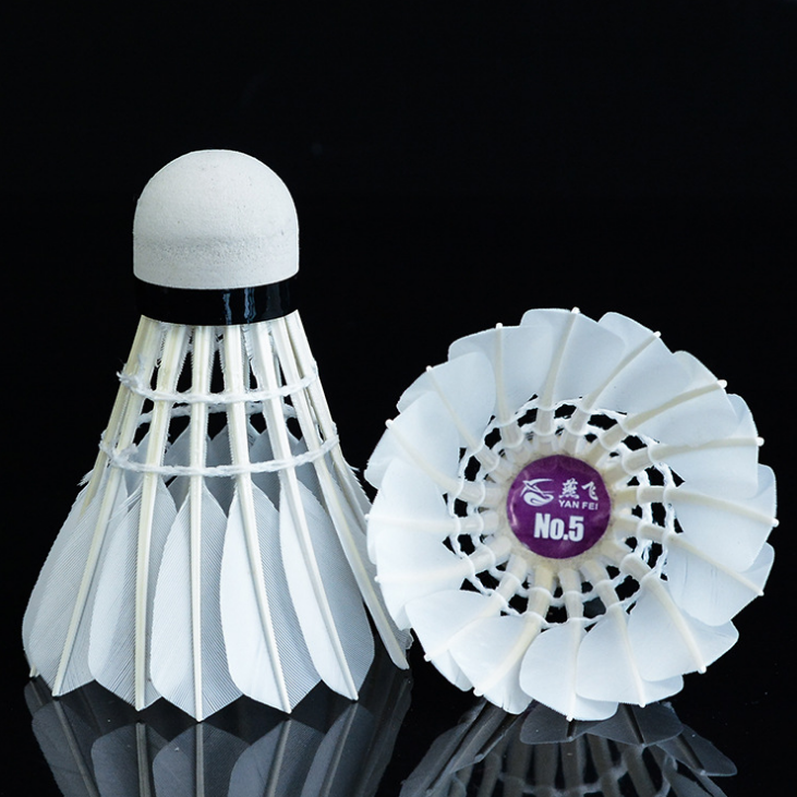 Wholesale customized high quality entertainment training level durable duck feather badminton shuttlecock