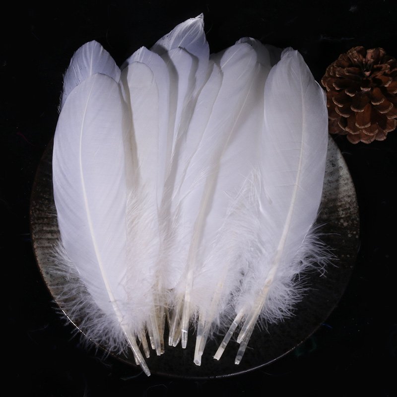 Natural Feathers 15-22 cm Raw Materials of Shuttlecock Soft white feather plume Goose Feathers