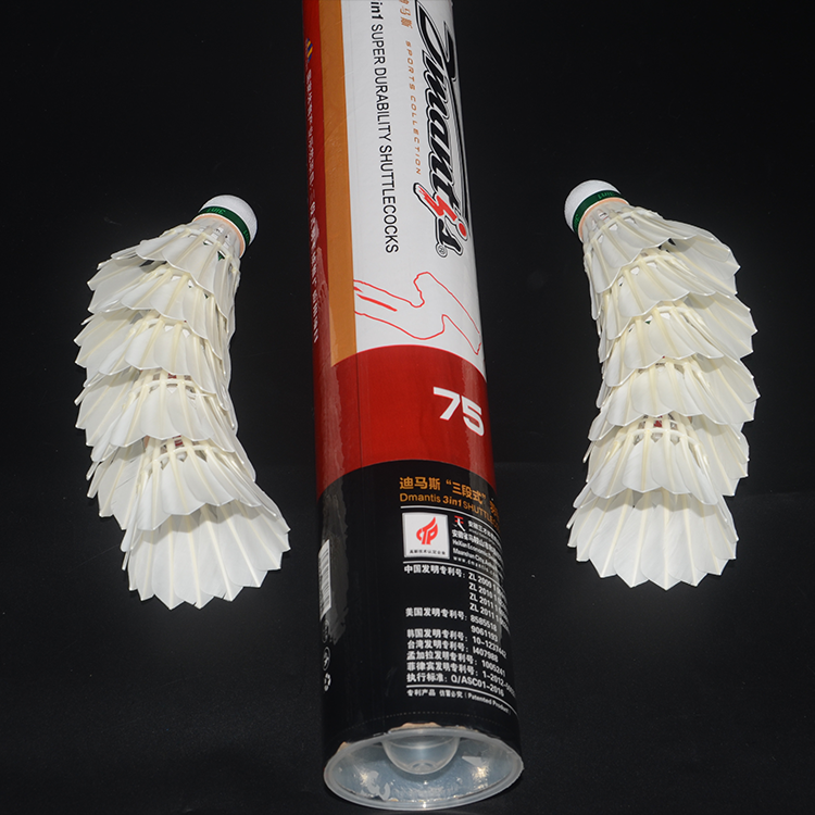 Dmantis D75 Professional Use Badminton Shuttlecock High Level Professional Shuttlecock Natural Feather for Tournament