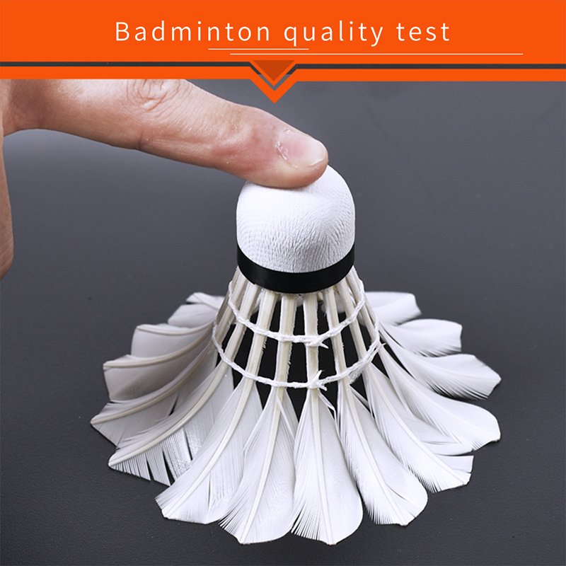 Hot selling pks-15 Taiwan fiber cork white thicker goose feather badminton shuttlecock