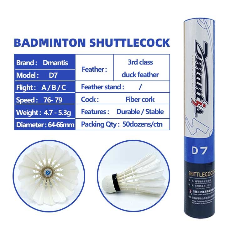 High quality and factory directly sell price 12Pcs Sports Shuttlecocks Duck Feather Durable and Stable Duck Feather Ball