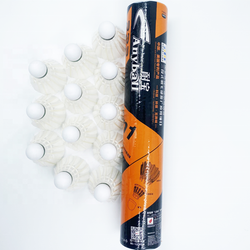 Anyball Brand 3 in 1 Shuttlecock Goose Feather OEM ODM Feather Shuttlecock Badminton Cheap Price
