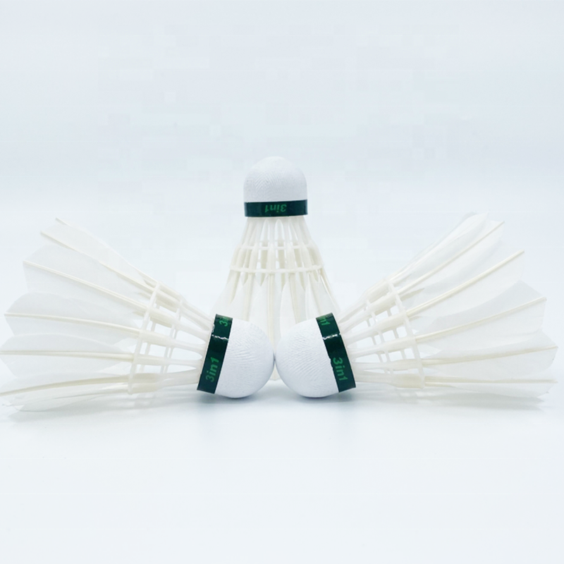 Anyball Brand 3 in 1 Shuttlecock Goose Feather OEM ODM Feather Shuttlecock Badminton Cheap Price
