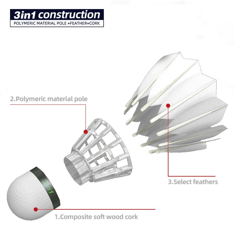Badminton Economical Custom Design First Class Goose Flex Feather Shuttles High Speed Badminton Birdies
