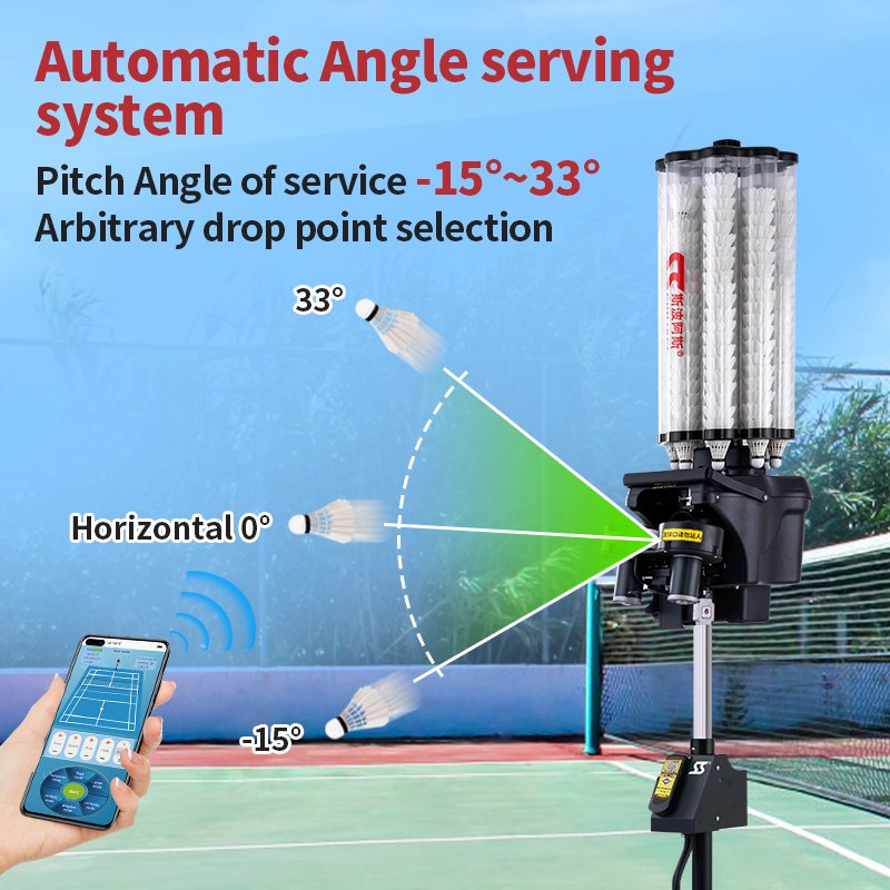 Automatic Badminton Shuttle Feeder Shuttlecock Ball Throwing Machine Badminton Shuttlecock Serving Machine with remote control