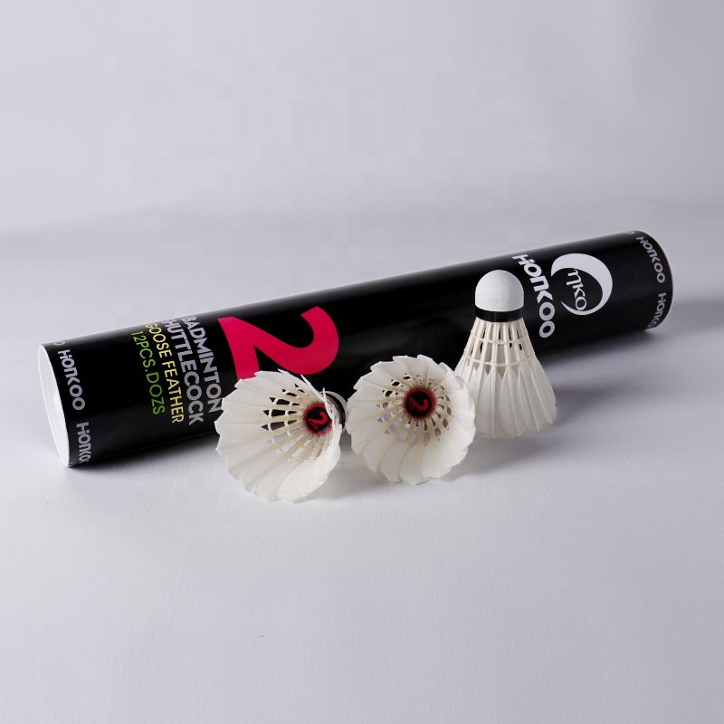 Manufacturer China Aeroplane Speed 74-79 Goose Feather Honkoo Branded Badminton Ball Shuttlecock