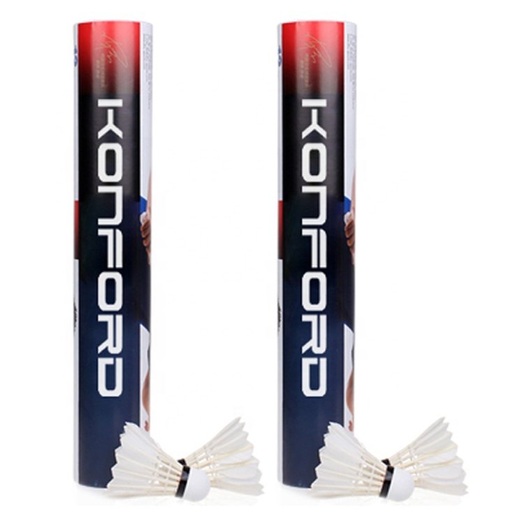 Konford Factory Directly Provide Duck Shuttlecock Raqueta De OEM 77 78 Facilities Equipment Durability Goose Feathers Badminton
