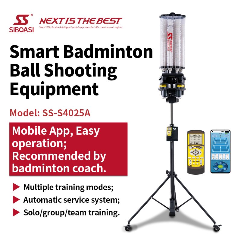 SIBOASI New model S4025A badminton shuttle shuttlecock machine with Perfect design