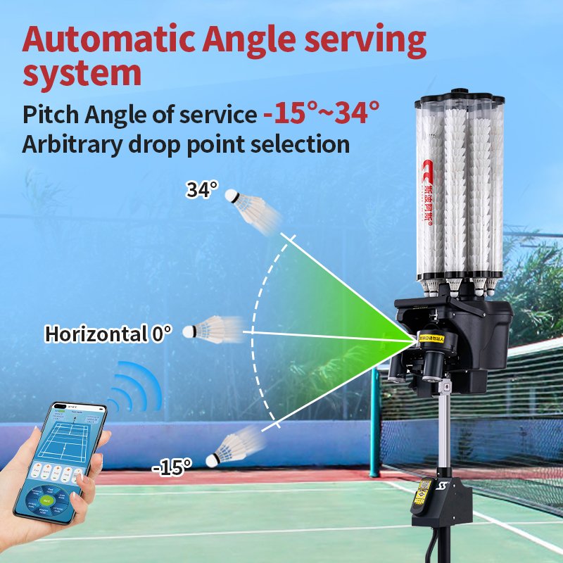 SIBOASI New model S4025A badminton shuttle shuttlecock machine with Perfect design