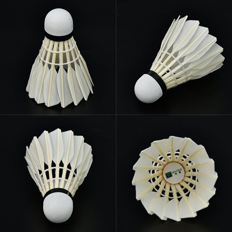Wholesale oem custom logo high quality shuttlecock Badminton Qualified 75-78 speed goose feather shuttlecock