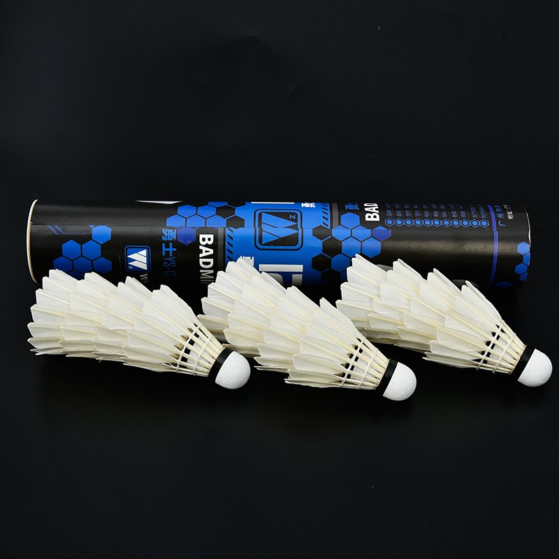 Wholesale oem custom logo high quality shuttlecock Badminton Qualified 75-78 speed goose feather shuttlecock