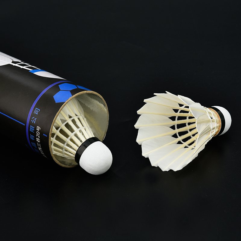 Wholesale oem custom logo high quality shuttlecock Badminton Qualified 75-78 speed goose feather shuttlecock