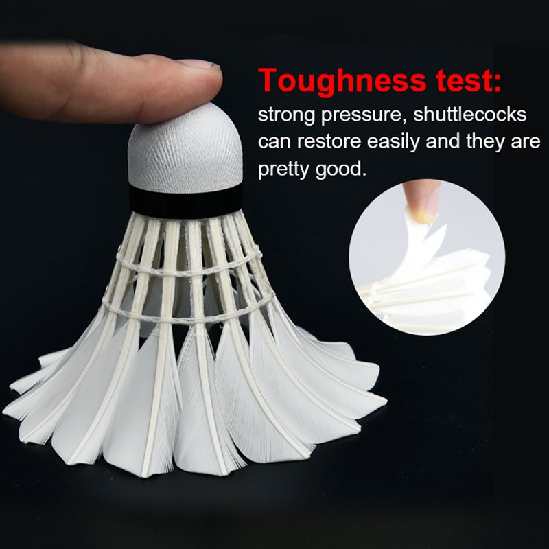 Wholesale oem custom logo high quality shuttlecock Badminton Qualified 75-78 speed goose feather shuttlecock