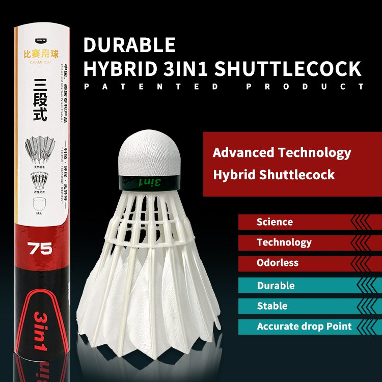 Tournament Badminton shuttlecock Duck Feather with Great Stability and Durability, High Speed Badminton Birdies